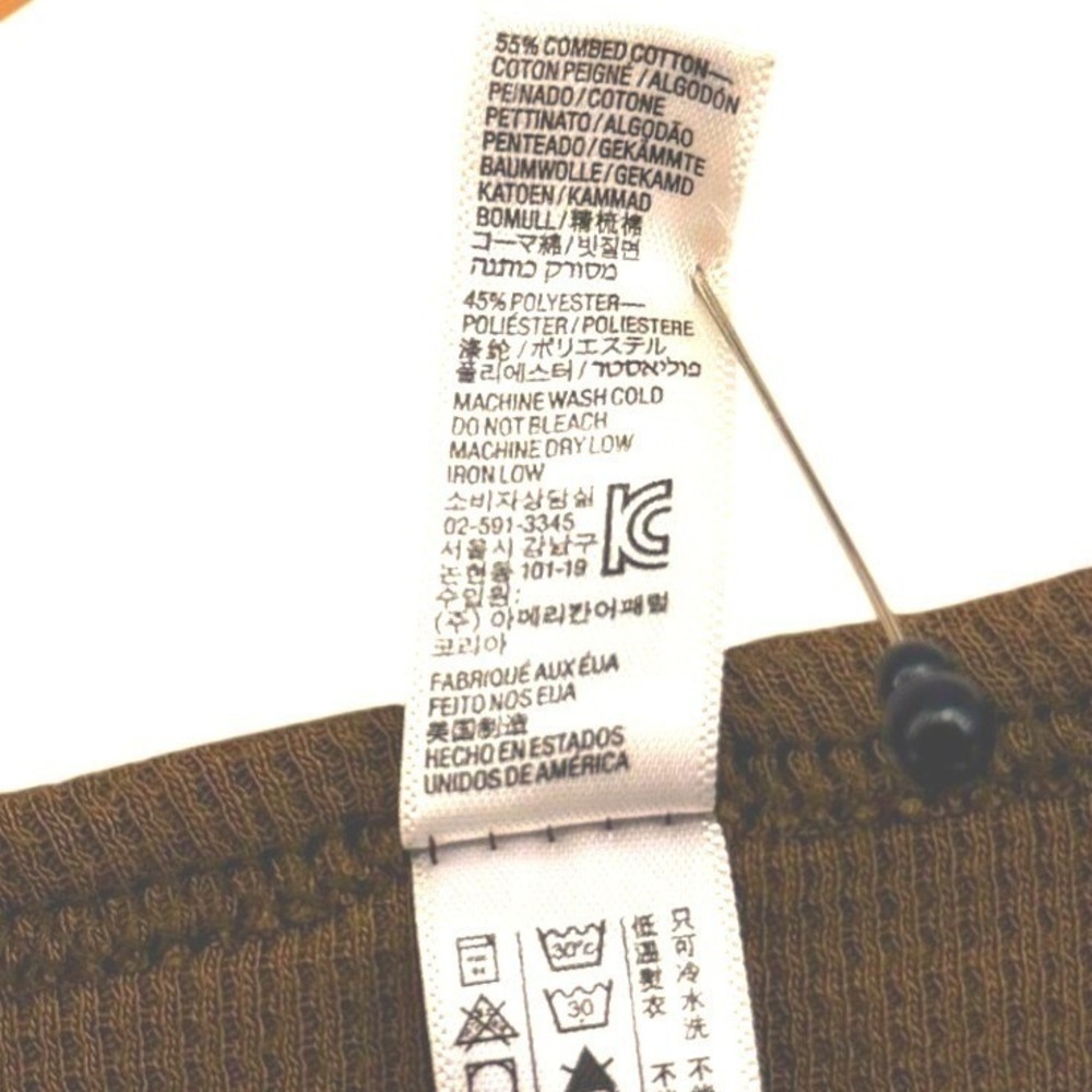 American Apparel Mens XL Baby Thermal Henley Dexter Kill Room Shirt Green Brown - Picture 9 of 9